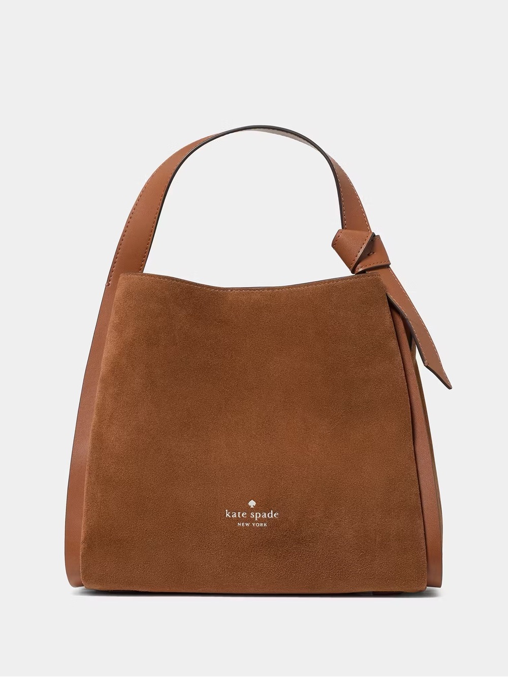♠️Kate Spade NY Knott Suede Medium Carryall Bag, Warm Gingerbread Brown NEW NWT